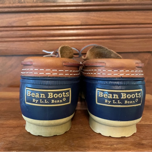 LL Bean Boot Women’s Classic Blue & Tan Rain Snow Boot Low Cut - Picture 15 of 17